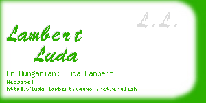 lambert luda business card
